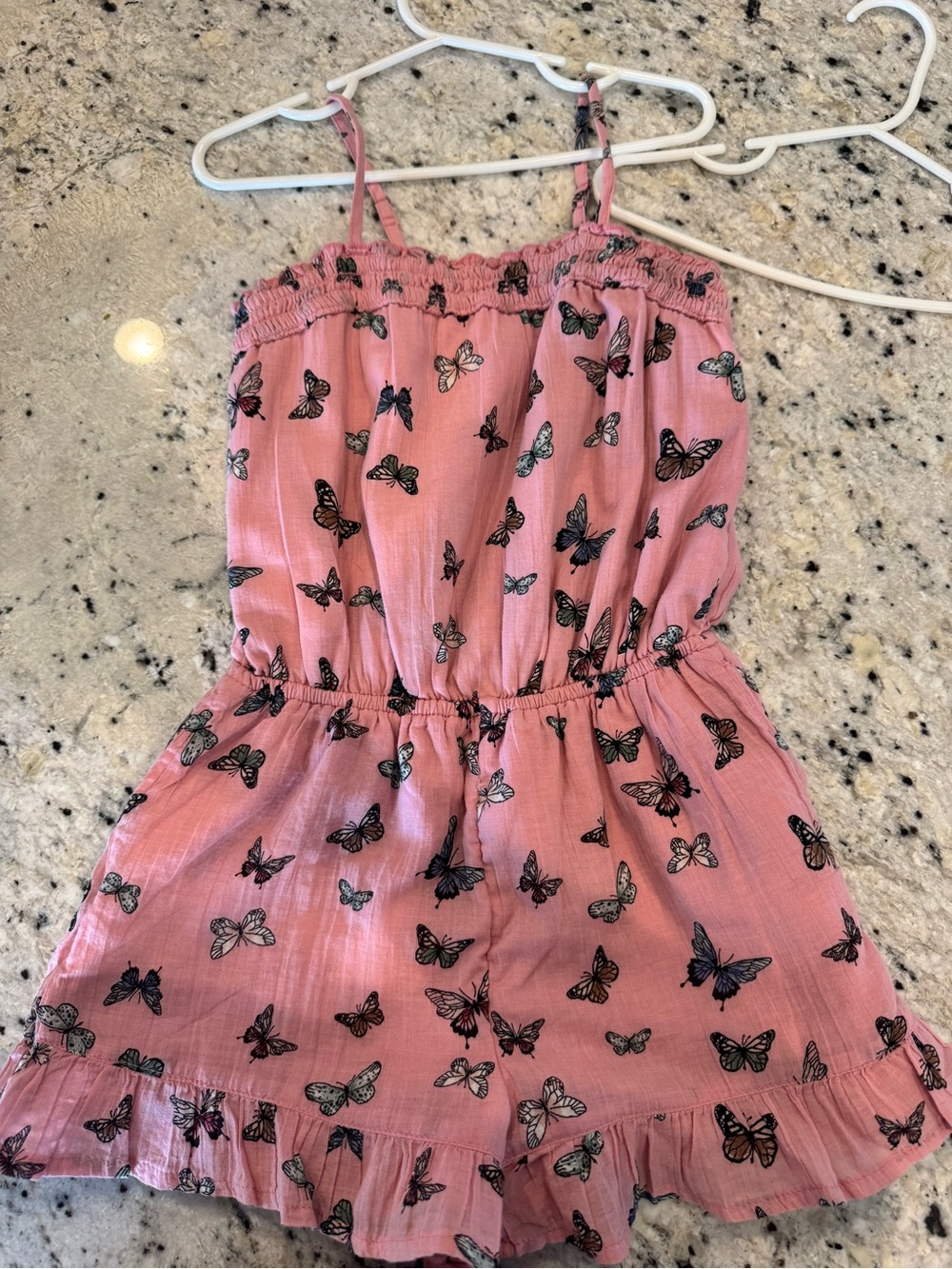 Pink Butterfly Print Girls' Romper - Abercrombie